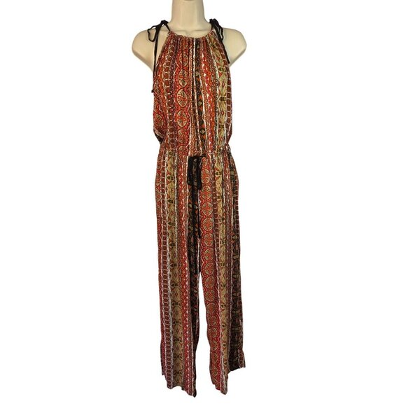 Toxik3 Boho Sleeveless Halter Jumpsuit Womens Size 2X Blouson Elastic Waist NEW - Picture 11 of 11